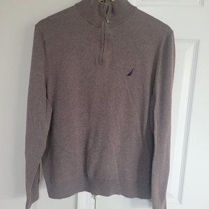 Nautica L Sweater Men Brown with Zipper